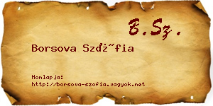 Borsova Szófia névjegykártya