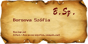 Borsova Szófia névjegykártya